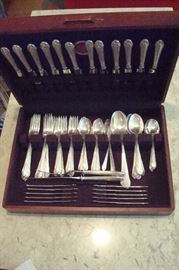Service for 12 Alvin sterling silver flatware set.