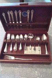 Silver plate flatware set.
