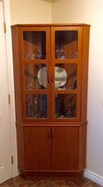 Teak corner hutch made in Denmark.