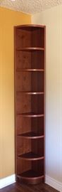 7'4"H curved narrow corner shelf