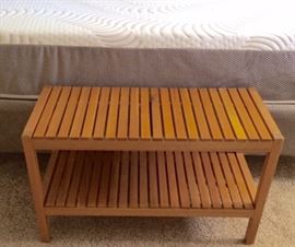 Teak Wood Slat Bench 32W x 14D x 19H