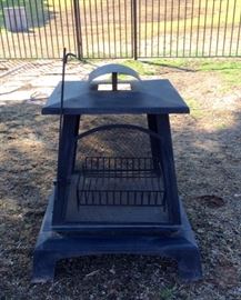 Black metal fire pit