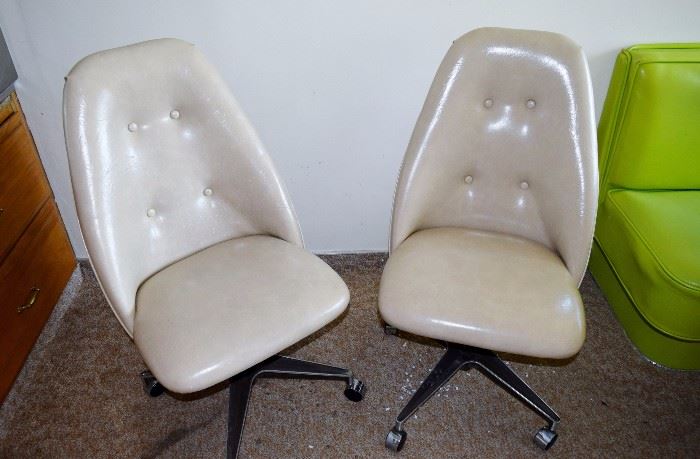 pair of white 1970s chairs