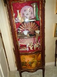 French cabinet, several beaded vintage purses in here