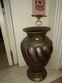 brass umbrella stand or vase