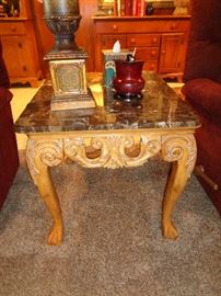 marble topped lamp table w/matching coffee table
