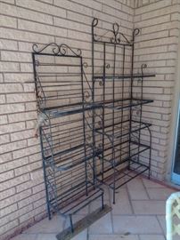 bakers racks, they are now filled with cookbooks