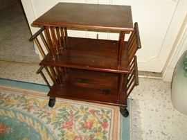 lamp table/magazine rack on rollers