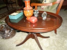 coffee table w/brass toes