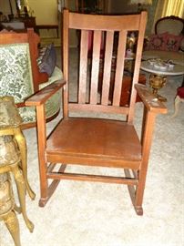 vintage oak rocker