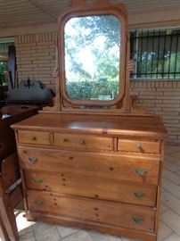 maple, I think, w/mirror