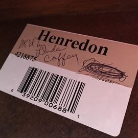 Signed by "Henredon," about 30 years ago. 