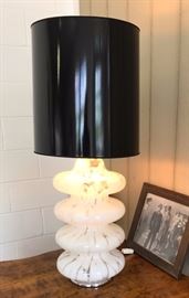 Clear Murano Glass MCM Lamp - Barovier & Toso circa 1960