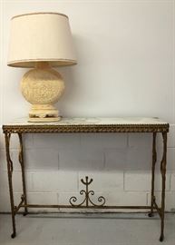 French marble top console 