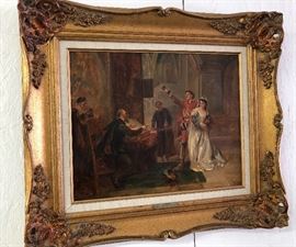 Oil painting C. Cattermole b. 1832-1900 British