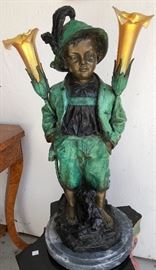 Bronze - Alpine Boy by Haubner, lighted