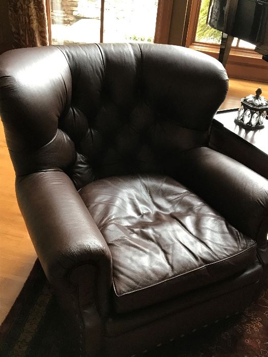 Ralph Lauren leather armchair 36"w x 36"h x 43"d originally $8600 asking $1200