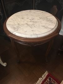 Antique marble top end table 