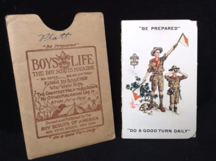1920's boy scout "Be Prepared" pocket size card provided by Boy's Life magazine