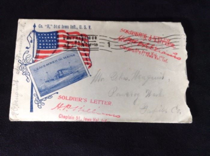 Spanish American War soldier's letter 1898