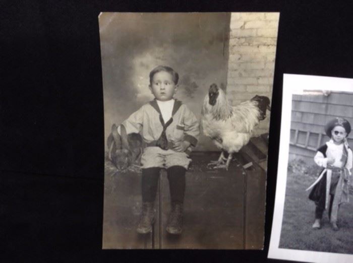 Boy, Bunny and rooster photo...awesome