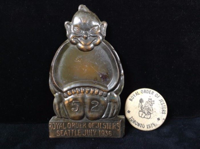 Royal Order of Jesters Seattle July 1936 paperweight paperclip holder