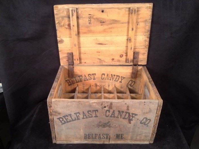 Belfast Candy Company wood crate circa 1926