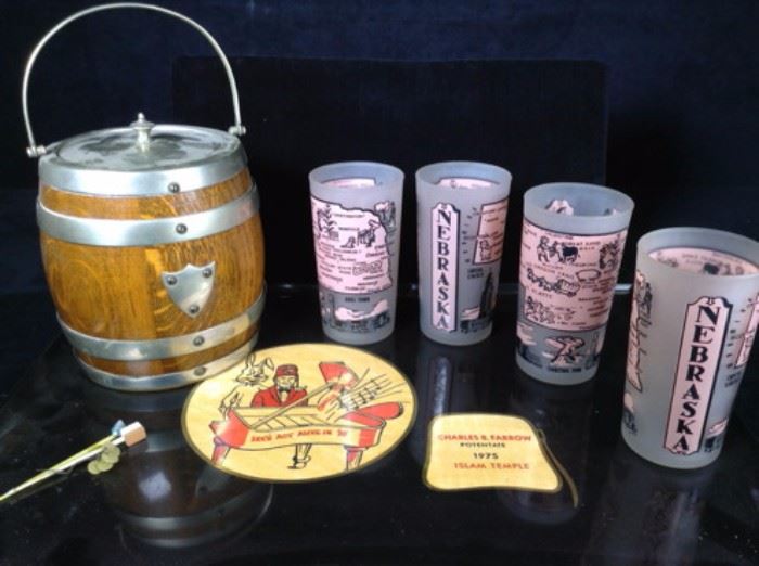 Vintage Barware Nebraska Tumblers