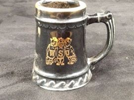 Vintage WSU glass stein