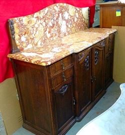 Marble topped buffet or side board