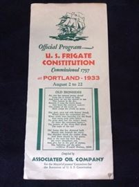 1933 US Frigate Constitution Official Program