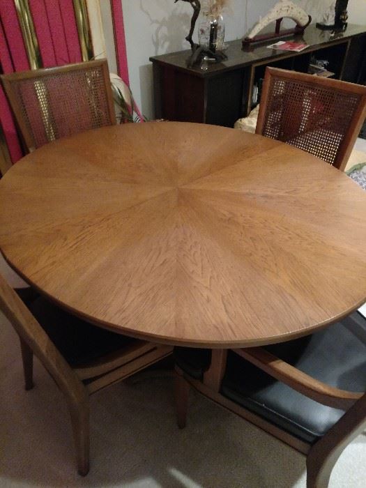 Pecan Wood Dining Table 6 Chairs  