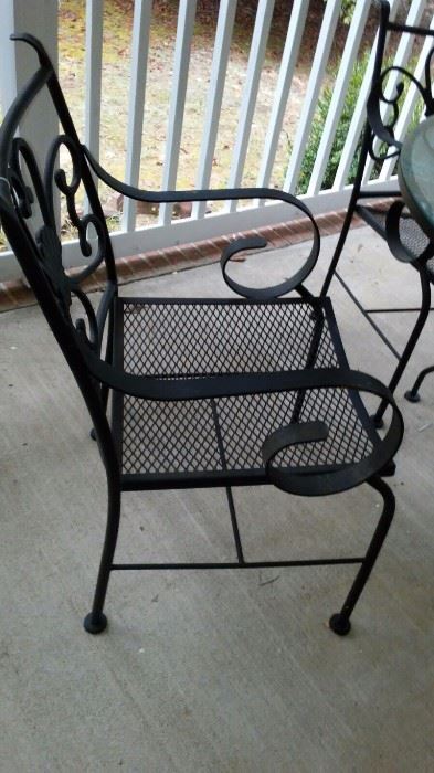 iron patio set (nice, heavy, wide chairs)