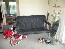 large wicker swing = LOTS of misc.all over