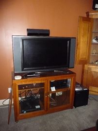 large TV and electronics 