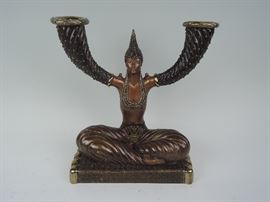 Signed Erte "Fortune" Candlelabra