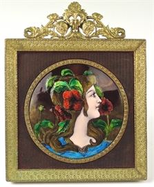 Art Nouveau Enamel Beauty