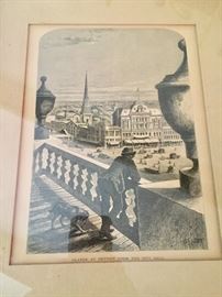 1880 lithograph of Detroit from city hall