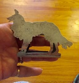 Sterling one of a kind collie dog napkin ring