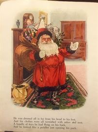 Early 1900 ''twas the night before Christmas excellent color plate