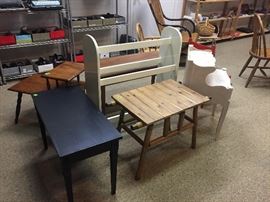 blanket rack, side tables