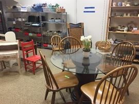 kitchen table with glass top and 4 chairs