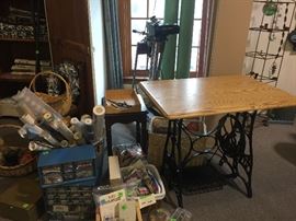 table with sewing machine base