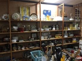 Kitch serving pieces, baking, glasses, table ware, etc.