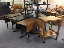 Side tables, drop leaf tables,