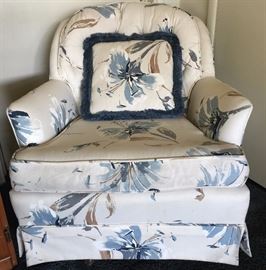 Vintage Swivel Rockers 4 each Blue Floral