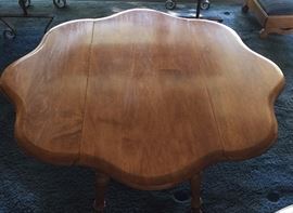 Vintage Scalloped Edge, Turned Leg, Dropleaf Coffee Table Portland, Maine