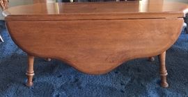 Vintage Scalloped Edge, Turned Leg, Dropleaf Coffee Table Portland, Maine