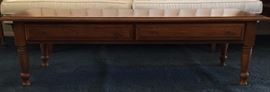 Vintage Coffee Table w Lathed Legs and Drawers