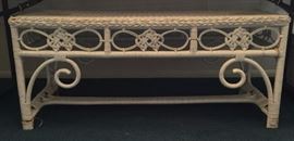 VIntage White Wicker Table